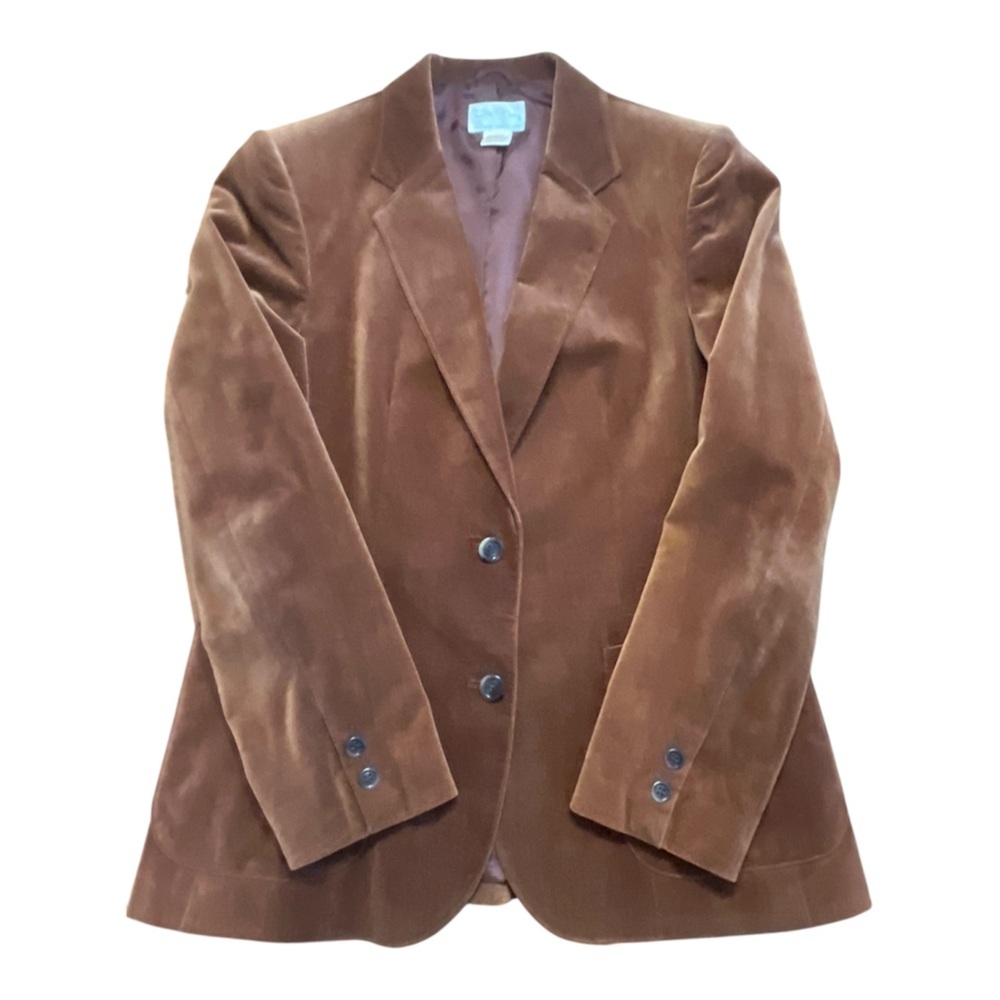Vintage DeMura Brown Velvet Blazer size 12 - Picture 5 of 8